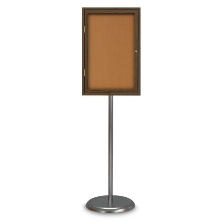 United Visual Products Corkboard, Double Door, Radius Frame, 48x36", Satin/Cloud UV7003-SATIN-CLOUD